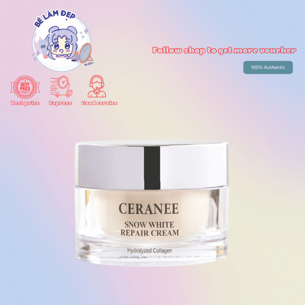 Kem Phục Hồi Da Dưỡng Ẩm Trắng Da Ceranee Snow White Pepair Cream