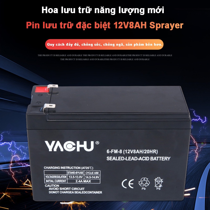 Bình Ắc Quy Khô 6V/12V 8A pin đặc biệt cho máy phun