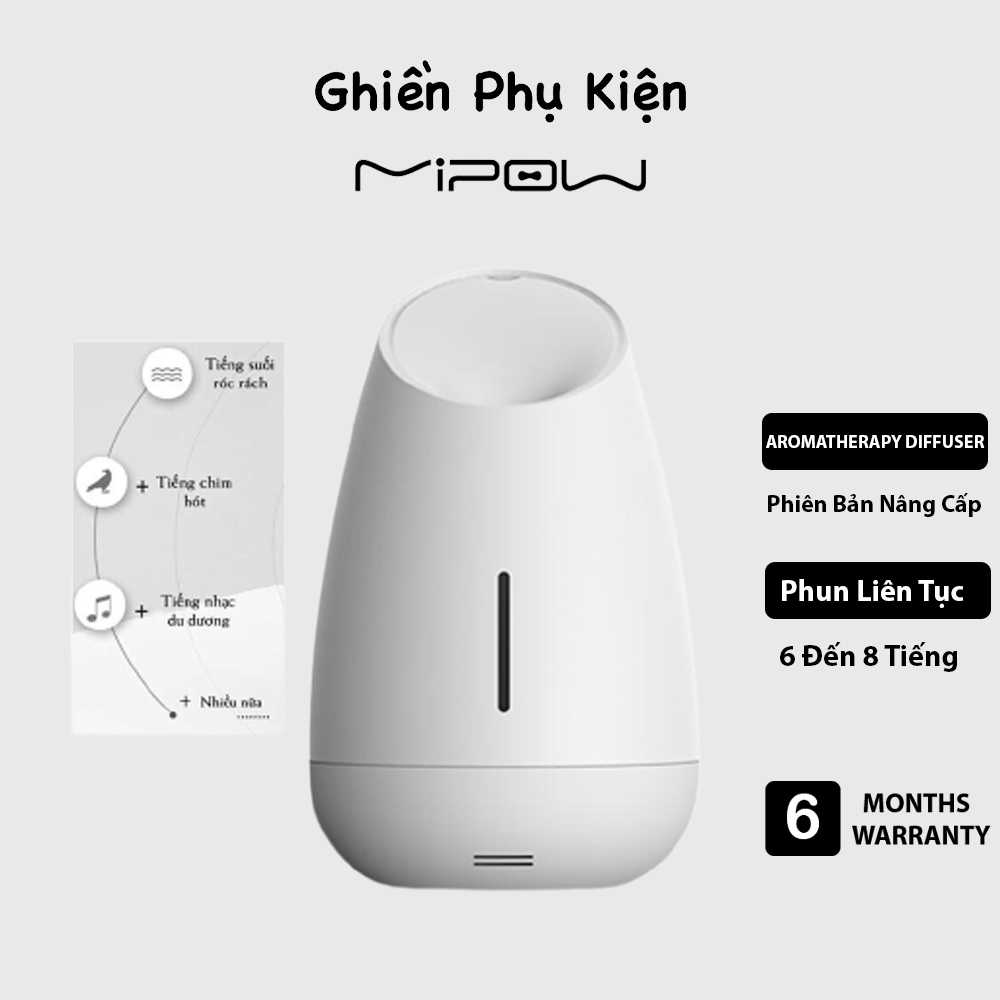 Máy Xông Tinh Dầu Mipow USA Vaso 3.0 Music Aromatherapy Diffuser - Hàng Chính Hãng