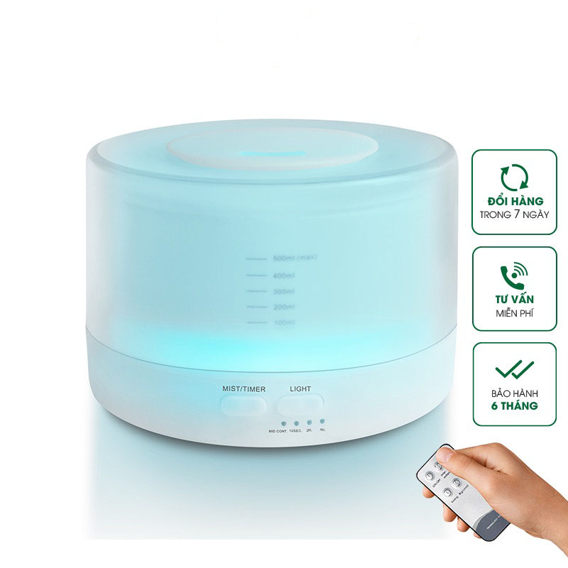 Máy xông tinh dầu AROMA DIFFUSER công nghệ đầu phun sương nano, tích hợp chế độ đèn led 7 màu