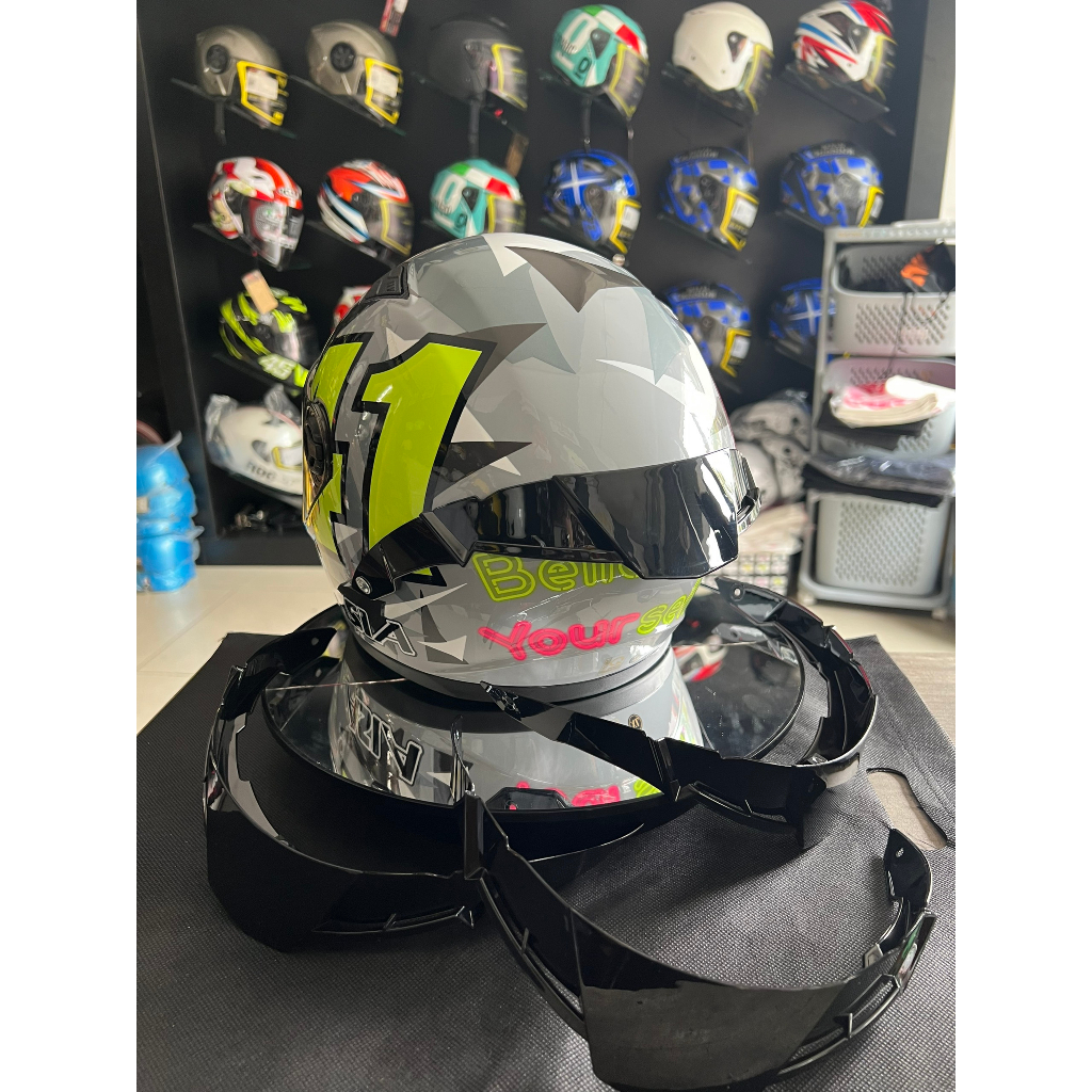 Đuôi gió mũ bảo hiểm trang trí nón fullface - 3/4 - Tặng kèm ốc vít.