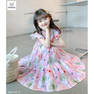 Váy Melisa hoa loang 3D