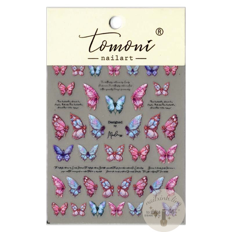 Miếng Dán Móng Sticker 3D Hoa Cúc, Bướm Trang Trí Móng