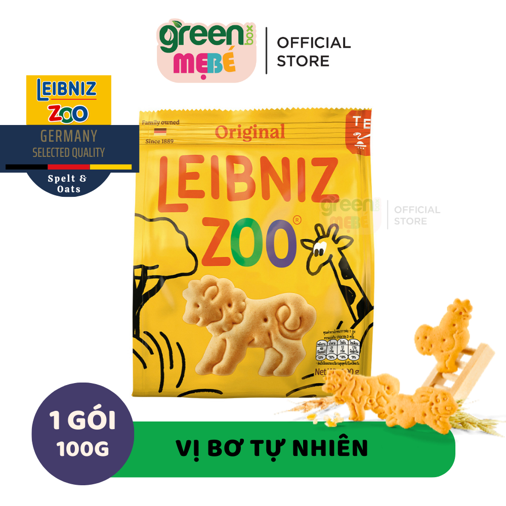 Bánh qui bơ hình thú Leibniz Zoo Đức 100g vị bơ tự nhiên đồ ăn nhẹ cho bé