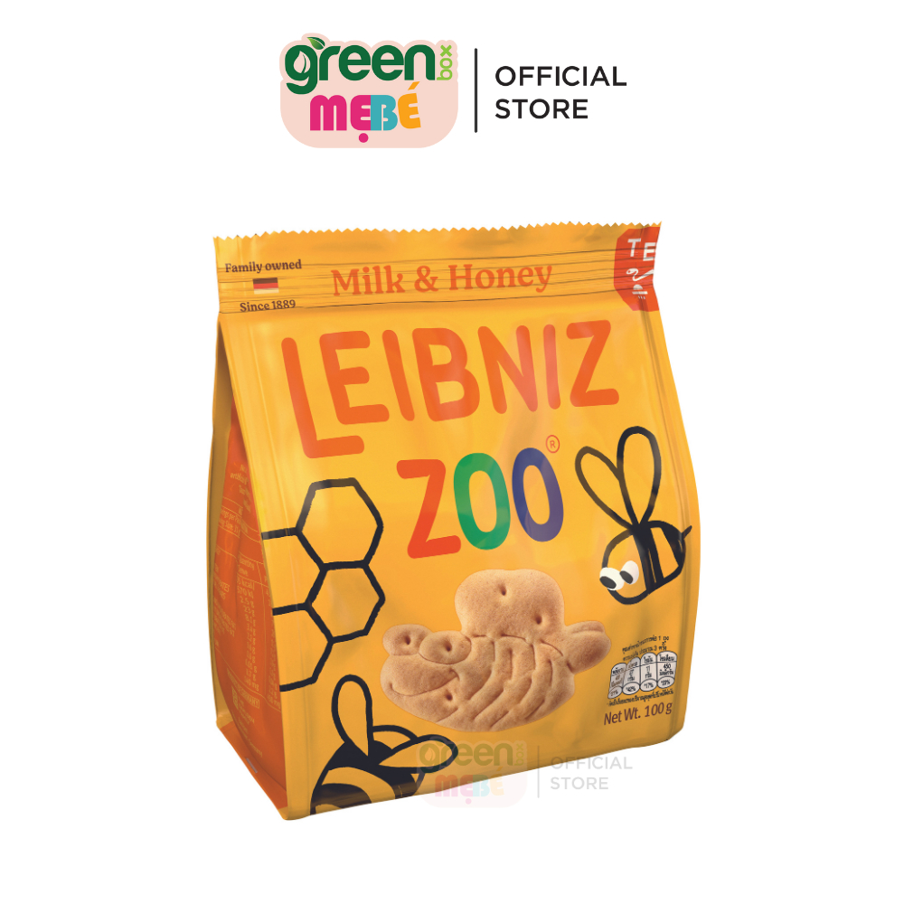 Bánh qui sữa và mật ong hình thú Leibniz Zoo Đức 100g đồ ăn nhẹ cho bé