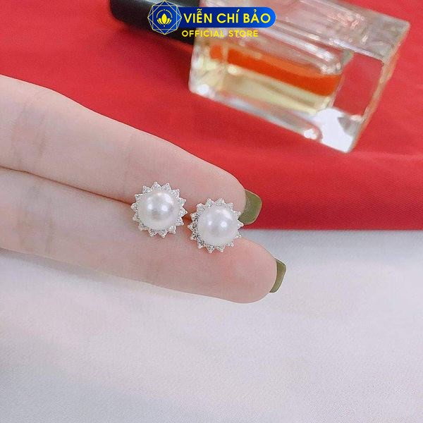 Bông tai bạc nữ hoa mặt trời chất liệu bạc S925 thời trang phụ kiện trang sức Viễn Chí Bảo B400315