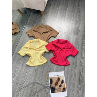 Áo xốp cổ bẻ croptop