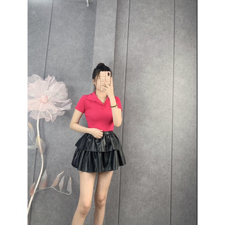Áo xốp cổ bẻ croptop