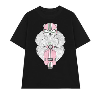 Áo Thun Unisex Nam Nữ Tay Lỡ Form Rộng Oversize, Áo Phông Cotton Gấu Lái Xe