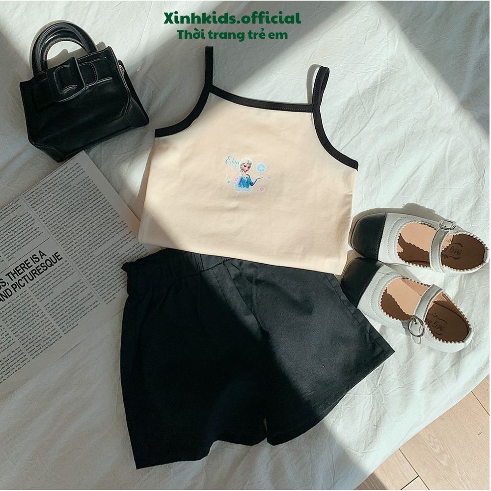 Áo thun 2 dây cho bé từ 3 – 7 tuổi chất cotton mềm mịn với nhiều hình ảnh dễ thương, áo 2 dây mùa hè cho bé gái