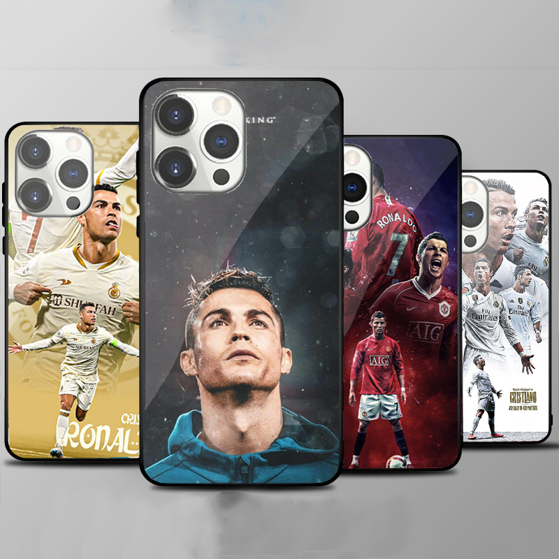 Ốp Lưng IPHONE 12, 12 PRO, 12 PRO MAX, 12  MINI Mặt kính In hình Ronaldo