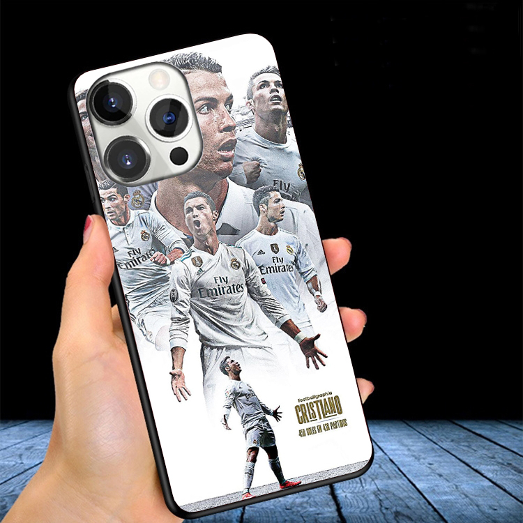 Ốp Lưng IPHONE 12, 12 PRO, 12 PRO MAX, 12  MINI Mặt kính In hình Ronaldo