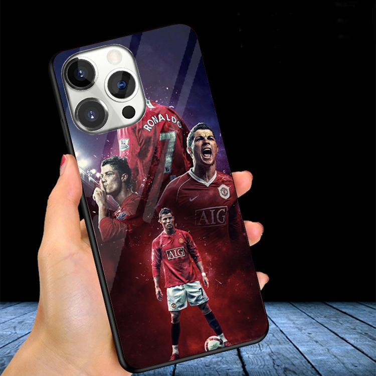 Ốp Lưng IPHONE 12, 12 PRO, 12 PRO MAX, 12  MINI Mặt kính In hình Ronaldo