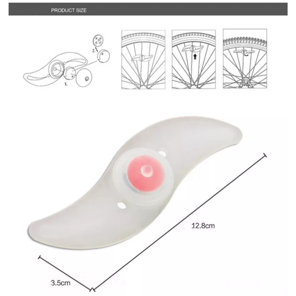 Đèn LED gắn nan hoa gắn bánh xe đạp nhiều màu tùy chọn giúp lái xe an toàn