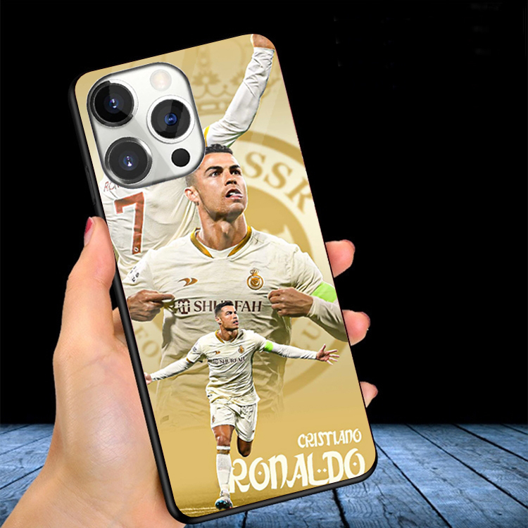 Ốp Lưng IPHONE 12, 12 PRO, 12 PRO MAX, 12  MINI Mặt kính In hình Ronaldo