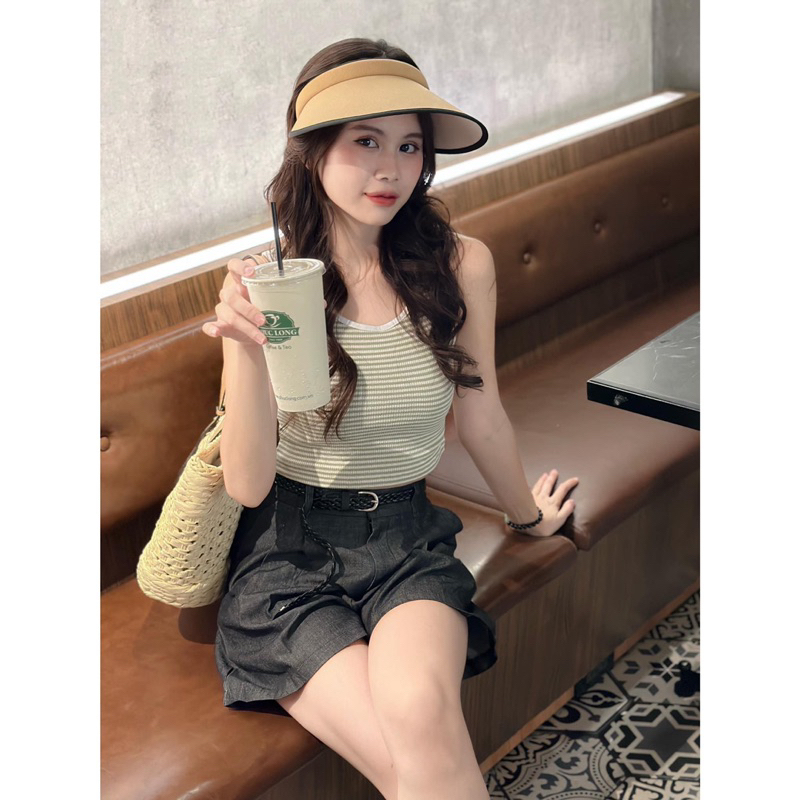 Áo Thun Tanktop - 10093 - Kẻ Ngang Nhỏ