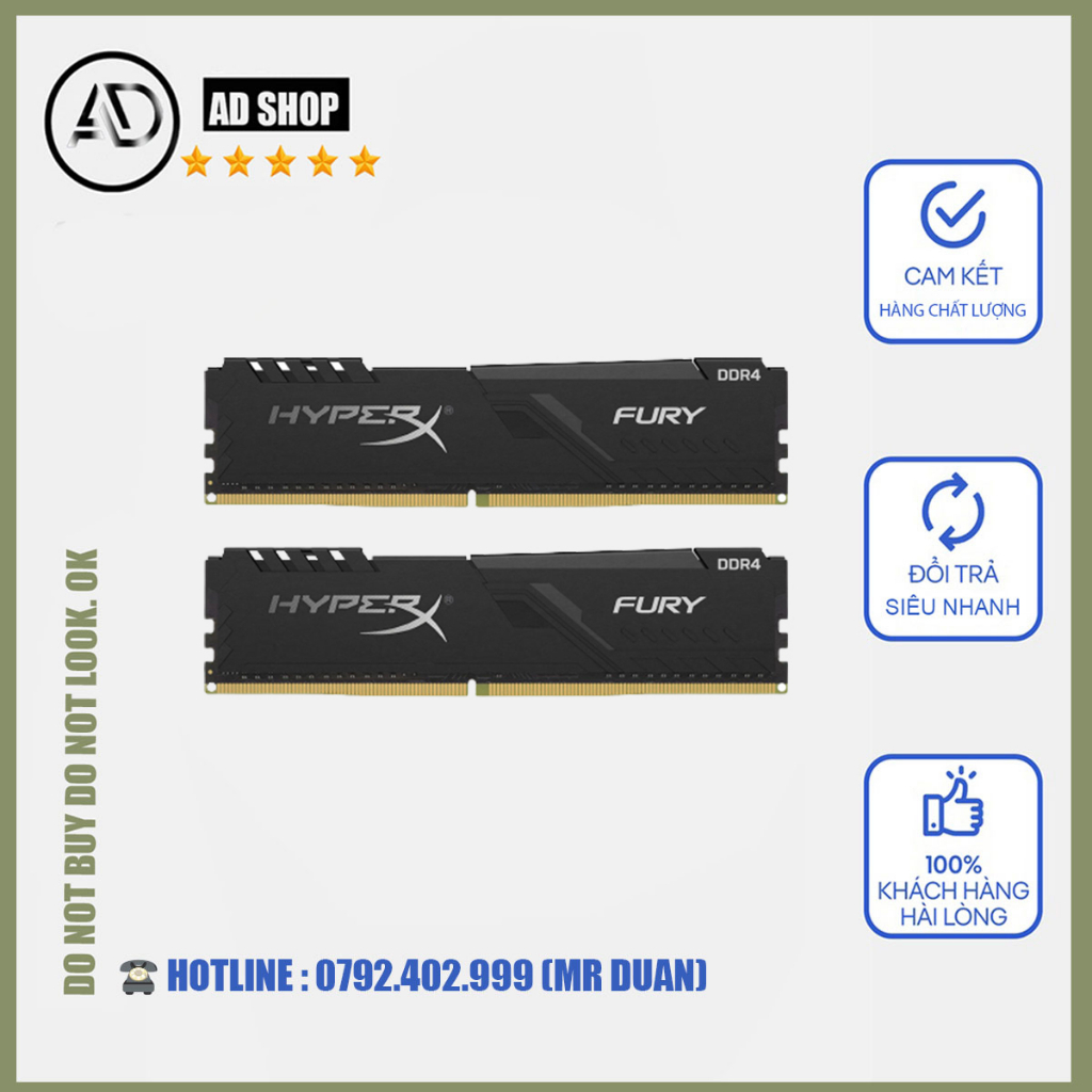 Ram DDR4 16GB Bus 2666 Kingston HyperX Fury hàng mới 100%