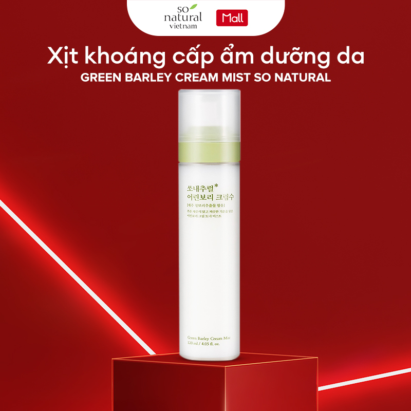 Xịt Khoáng Cấp Ẩm Dưỡng Da Mầm Lúa Mạch Green Barley Cream Mist So Natural (120ML)