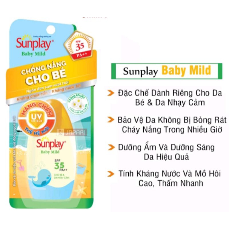 Kem Chống Nắng Cho Bé Và Da Nhạy Cảm Sunplay Baby Mild