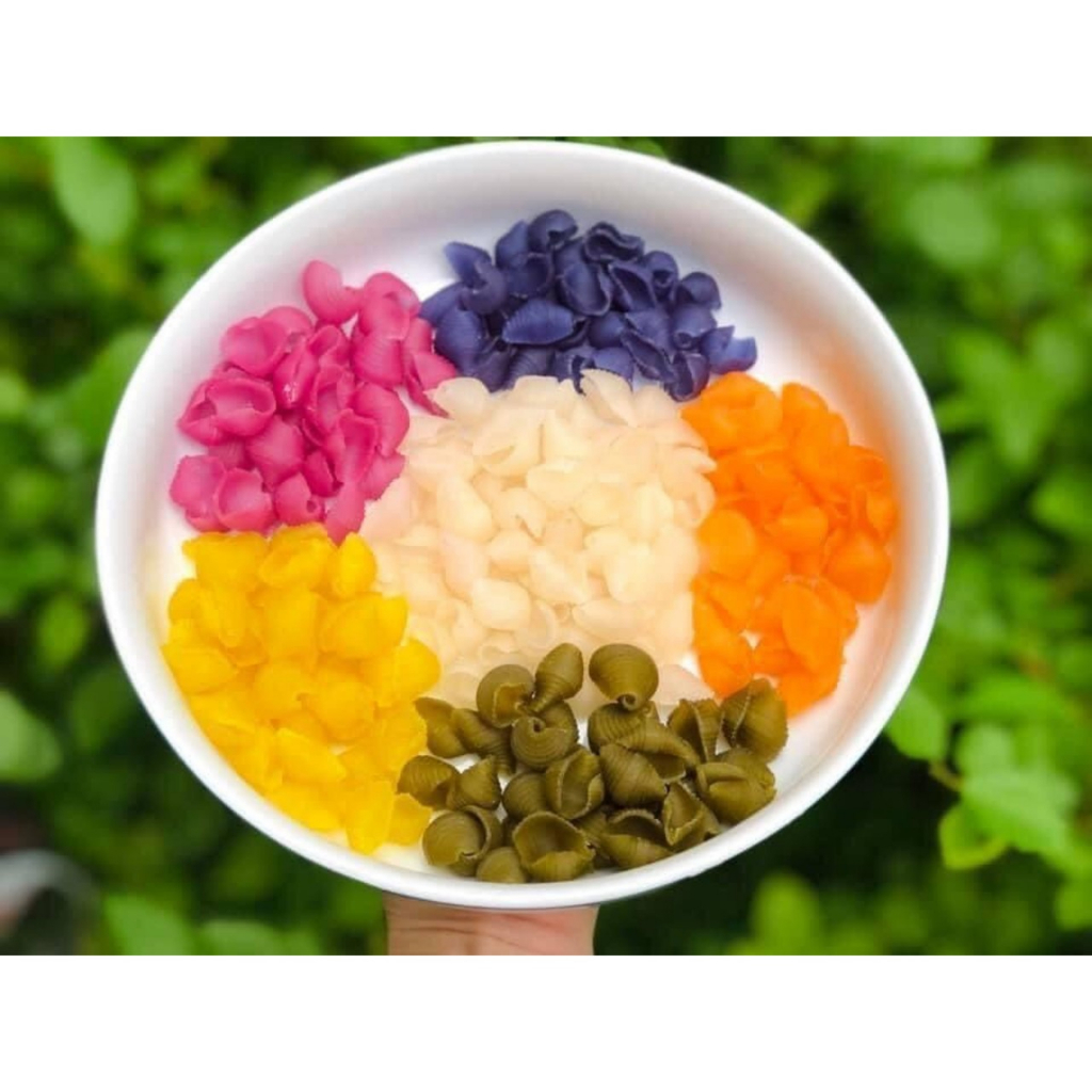 Nui ngũ sắc rau củ hình hoa lá hữu cơ dành cho bé ăn dặm eatclean & healthy gói 500gr