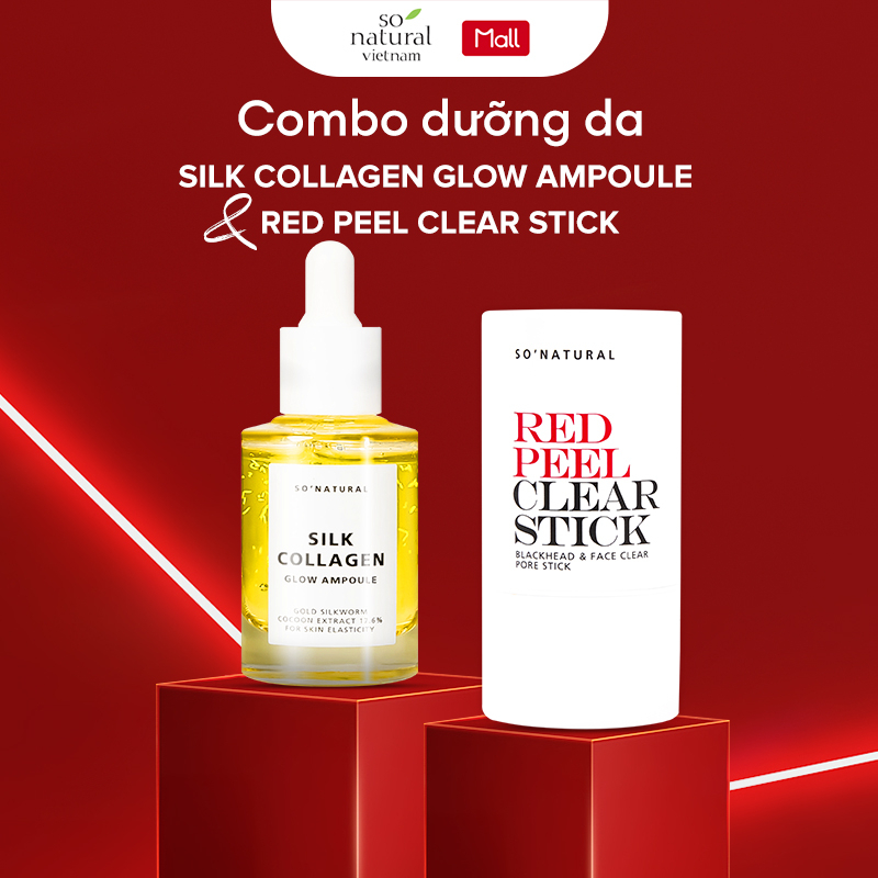 Combo Dưỡng Da Clear Stick Và Silk Collagen Ampoule Chính Hãng So Natural