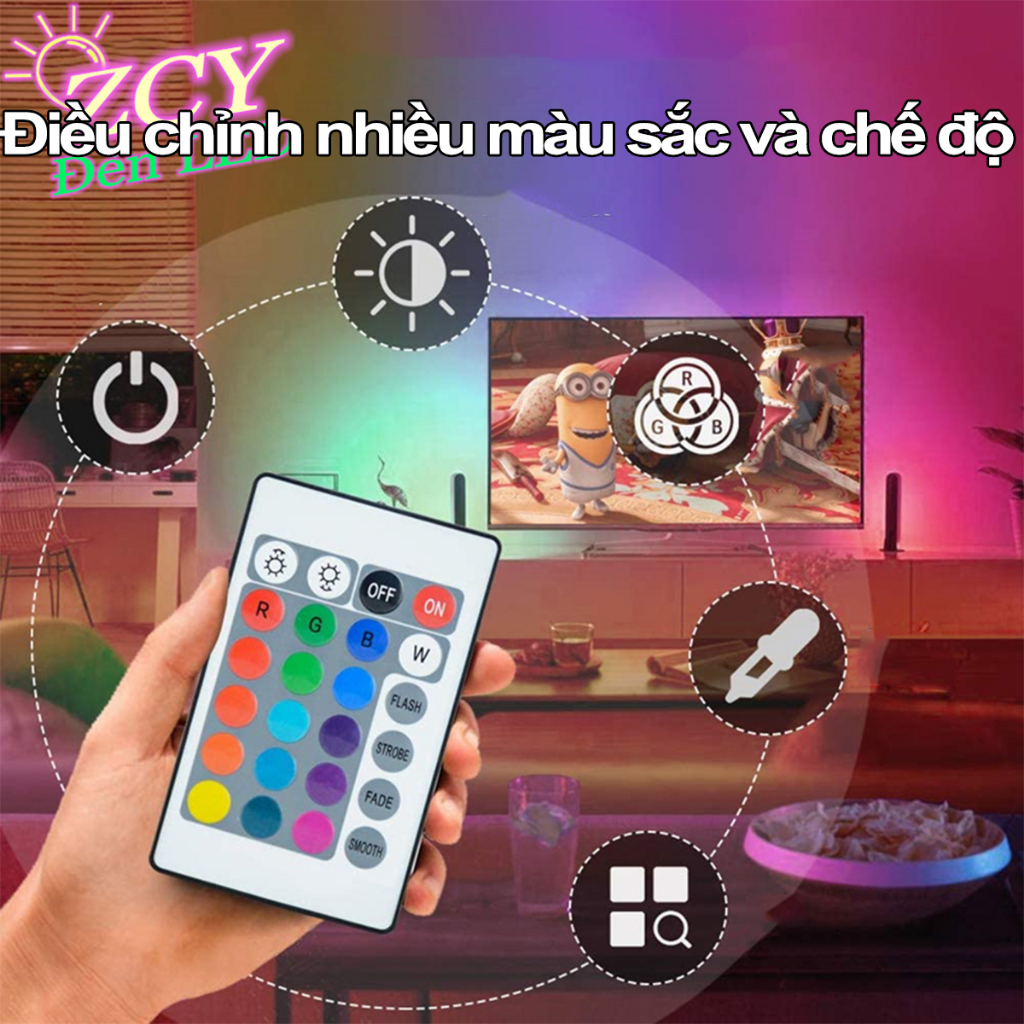 Đèn dây led RGB 5M 10M 15M 20M 2835 12V ​trang trí TV máy tính decor phòng