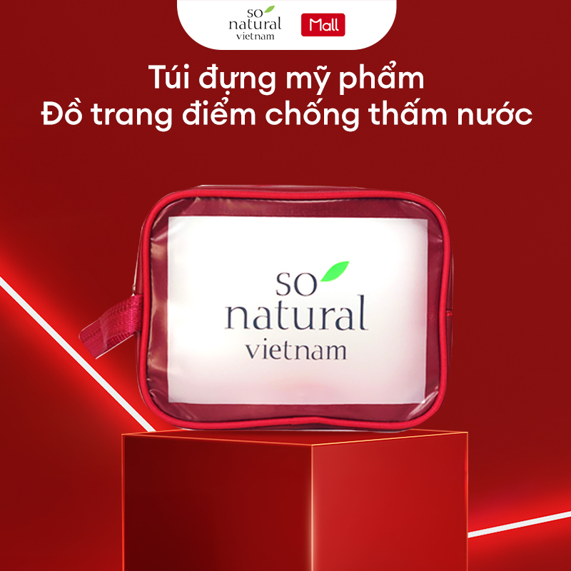 Túi đựng mỹ phẩm đồ trang điểm chống thấm nước phiên bản Red Peel Premium So Natural