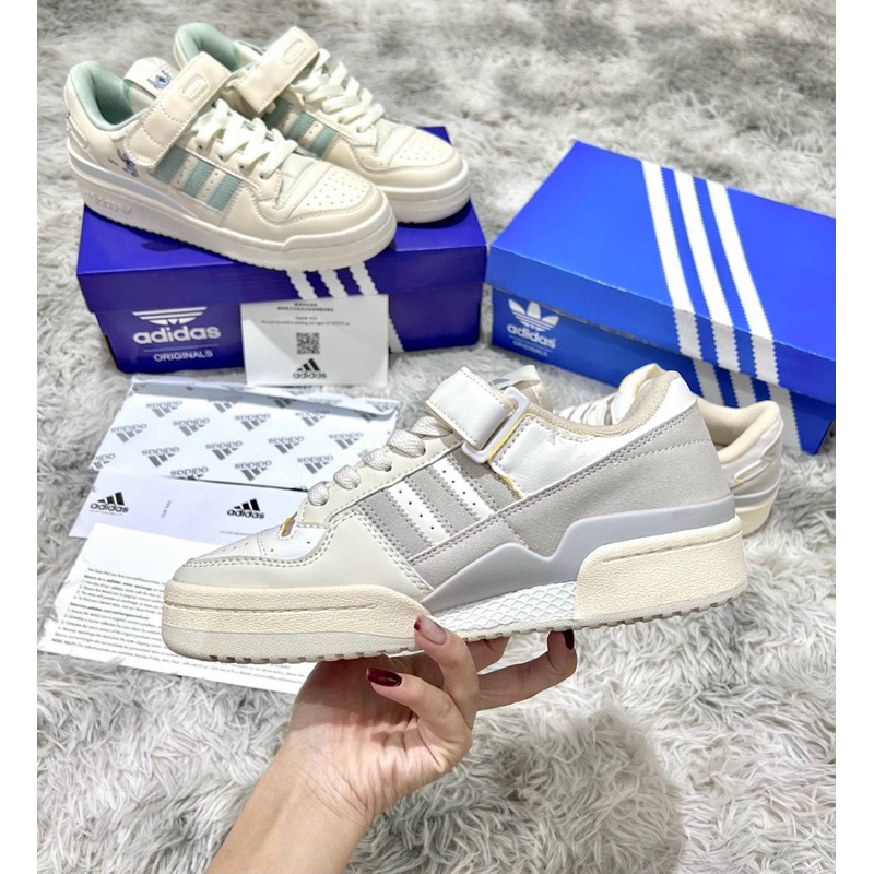 GIÀY THỂ THAO ADI.DAS FORUM LOW TRẮNG XÁM ĐẾ NÂU LAI AU _GIÀY SNEAKER ADIDAS QUAI DÁN