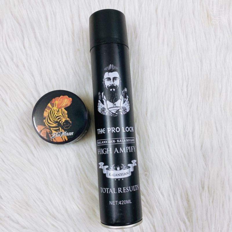 Combo Gôm xịt tóc nam giữ nếp và sáp vuốt tóc tê giác xanh