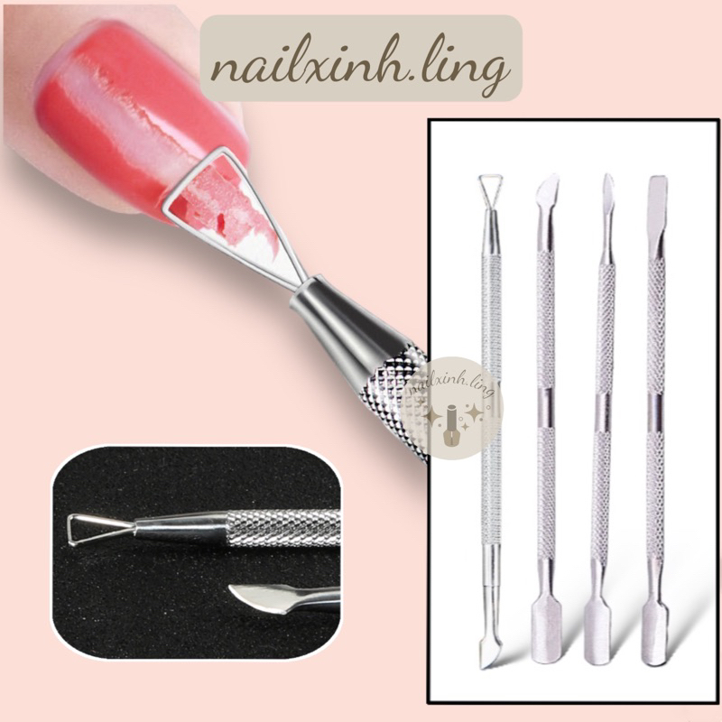 Cây Đẩy Da Sủi Móng Cắt Khoé Cạo Gel Nail Inox Loại Tốt
