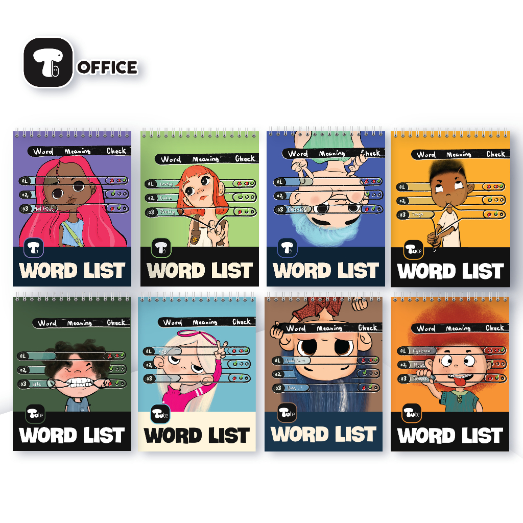 Sổ Wordlist Tube Kids Gáy Lò Xo 14,5x19cm Học Từ Vựng, Từ Mới Ngoại Ngữ 160 trang TB (Nhiều Hình)
