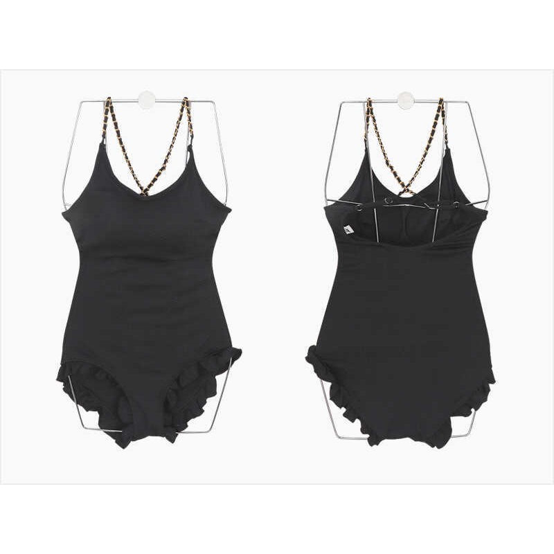 (Mặc 2 kiểu) Bikini một mảnh thun gân mềm mại siêu hack dáng, khoe ngực tôn dáng che bụng, đồ bơi sexy Hàn Quốc