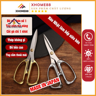 Kéo cắt gà Kéo nhật làm bếp siêu bền cực bén mạ vàng
