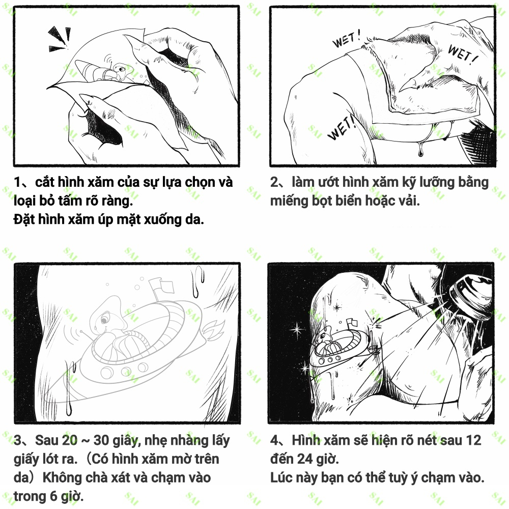 Hình xăm không trôi chủ đề mèo tiên cá lai động vật biển, hài hước, dễ thương, Xăm giống Inkaholic