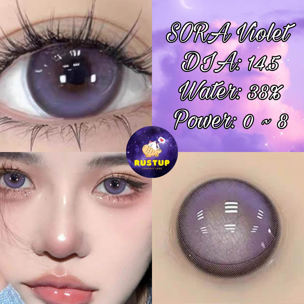 CONTACT LENS dòng SORA màu TÍM ~ Từ 0~>8 độ.