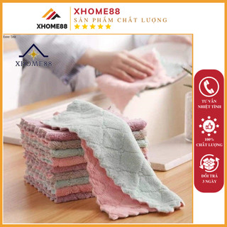 Set 10 khăn lau đa năng, kích thước 27x16cm - Khăn lau không phai màu nhanh khô (lau bếp, bát đĩa, ...)