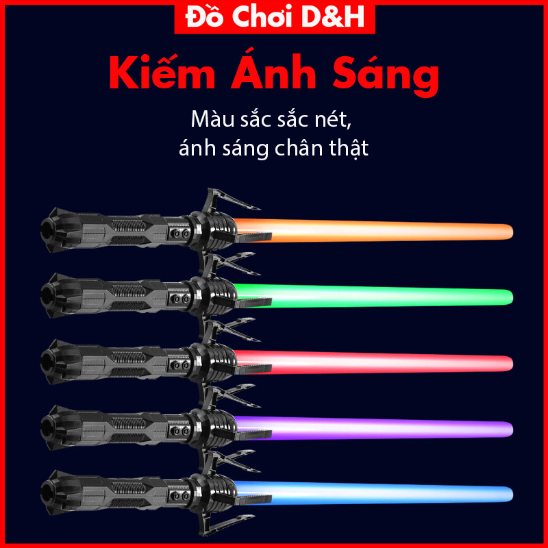 Kiếm ánh sáng Lazer, kiếm nhựa đồ chơi phát sáng chất liệu nhựa dài 76 cm cho bé siêu ngầu