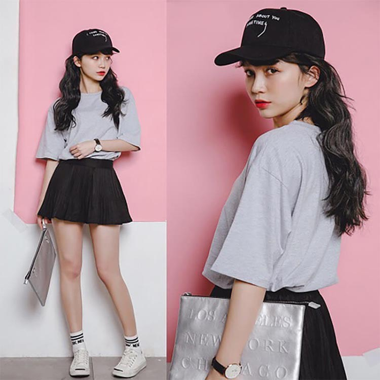 Áo phông trơn tay lỡ cottong mát mịn, áo thun nữ phom rộng nhiều màu cá tính năng động