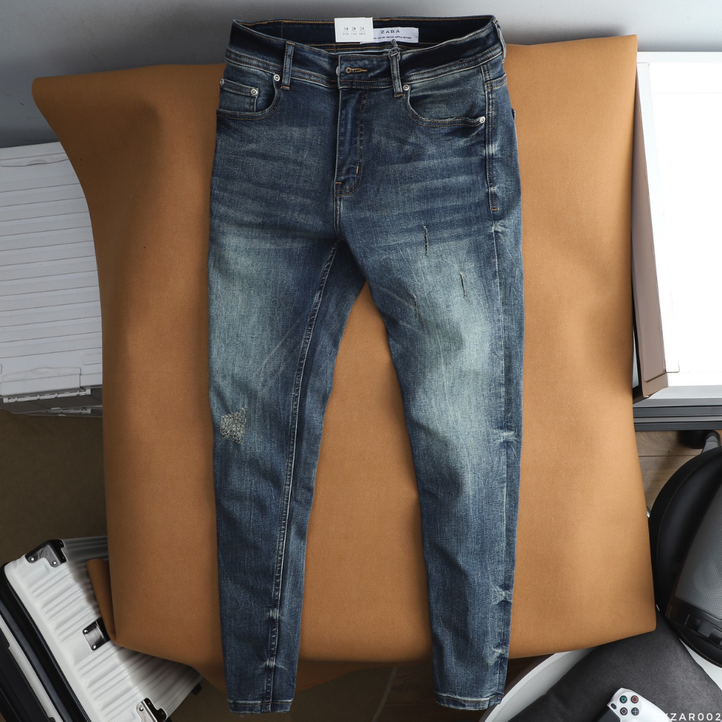 Quần jeans dài namVNXK, Chất jean co giãn, dày dặn, wash màu đẹp ZAR002