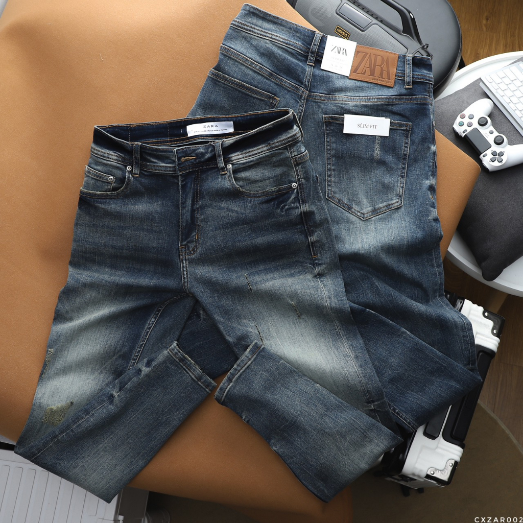 Quần jeans dài namVNXK, Chất jean co giãn, dày dặn, wash màu đẹp ZAR002