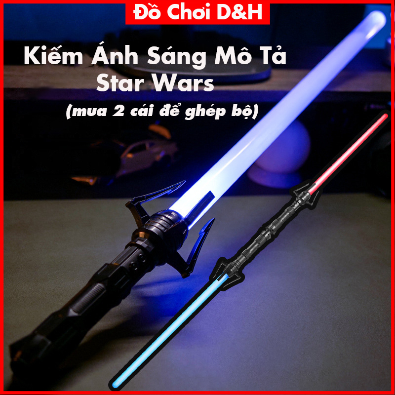 Kiếm ánh sáng Lazer, kiếm nhựa đồ chơi phát sáng chất liệu nhựa dài 76 cm cho bé siêu ngầu