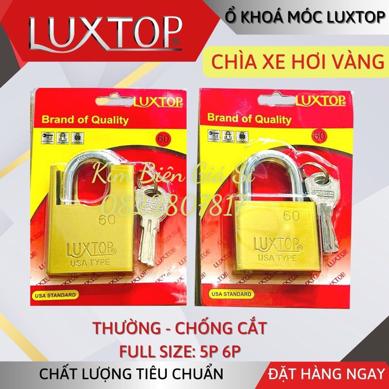 Ổ Khoá LUXTOP 5p,6p Chìa Xe Hơi Vàng ( Hàng Công Ty )