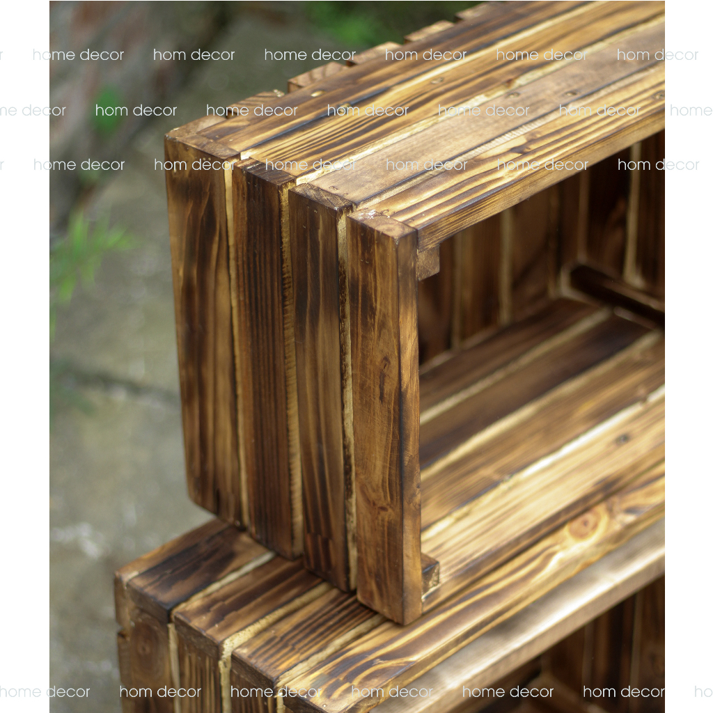 Thùng gỗ pallet đựng đồ - Hộp gỗ decor trang trí -Homestay quán cafe