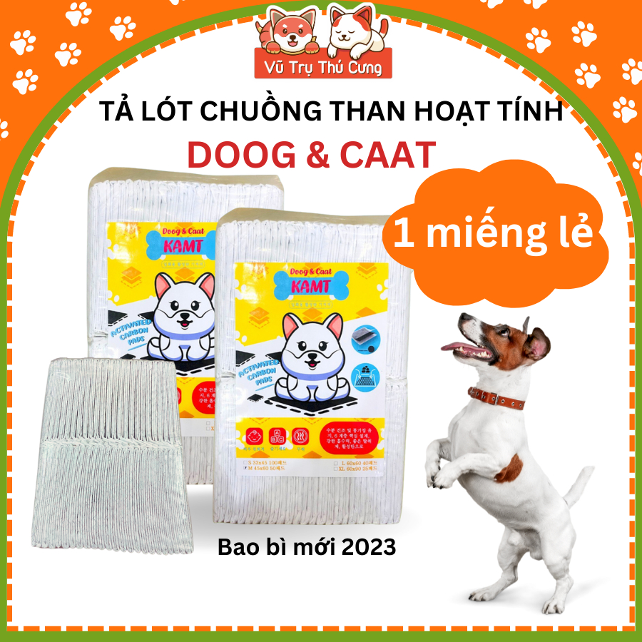 (1 miếng lẻ) Tã lót chuồng than hoạt tính khử mùi cho Thú Cưng