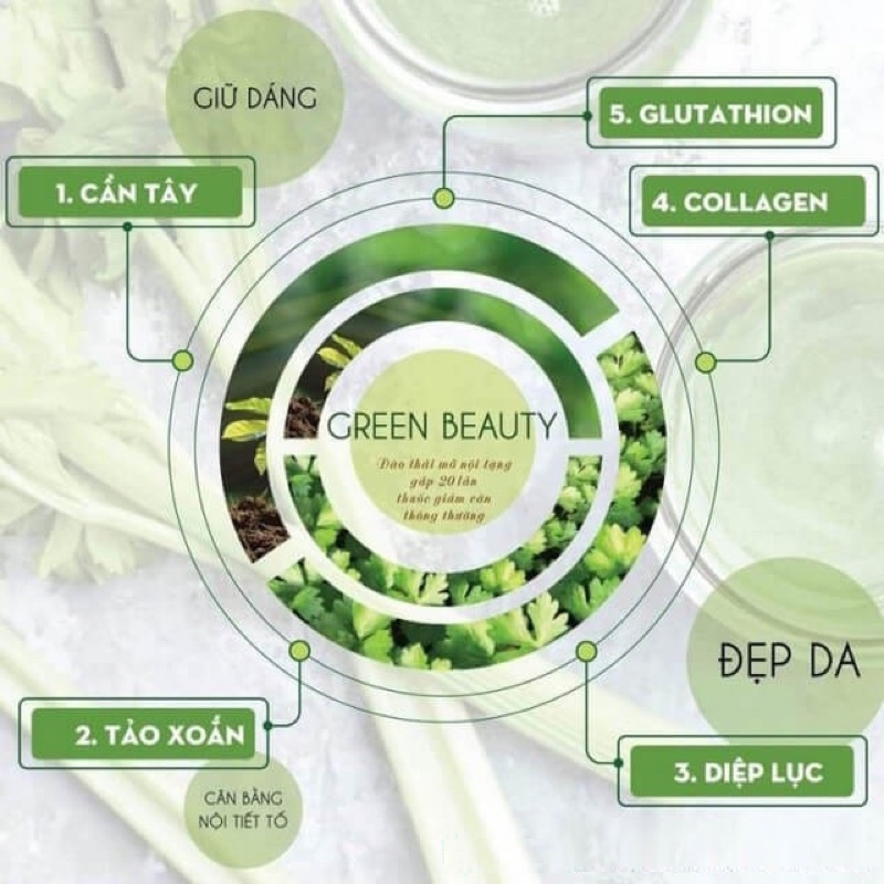Nước Ép Cần Tây GREEN BEAUTY Chính Hãng MERRY STORE Giúp Đẹp Da Cân Bằng Nội Tiết Tố Nữ