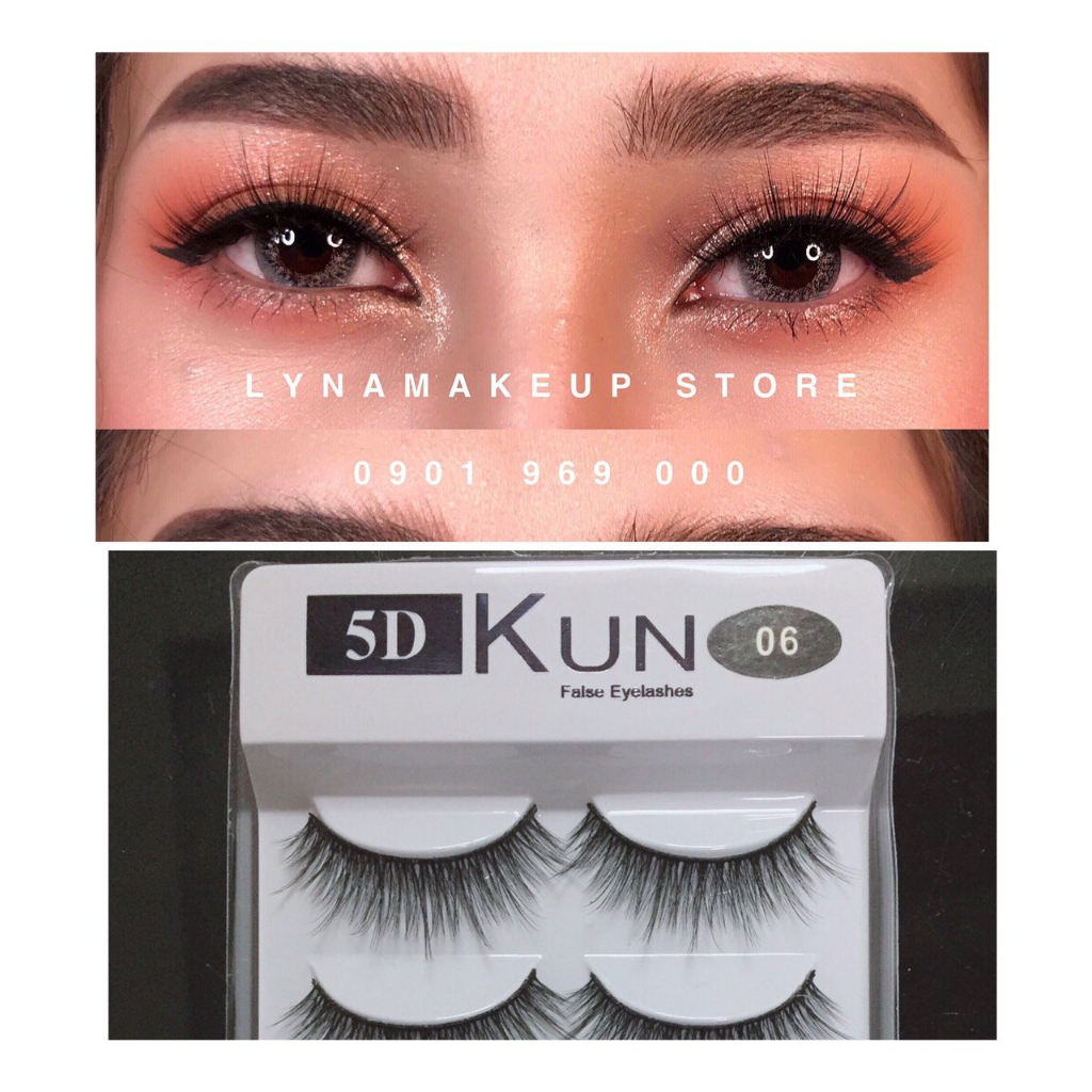 Hộp 5 đôi Lông mi giả 5D mi Kun TCN