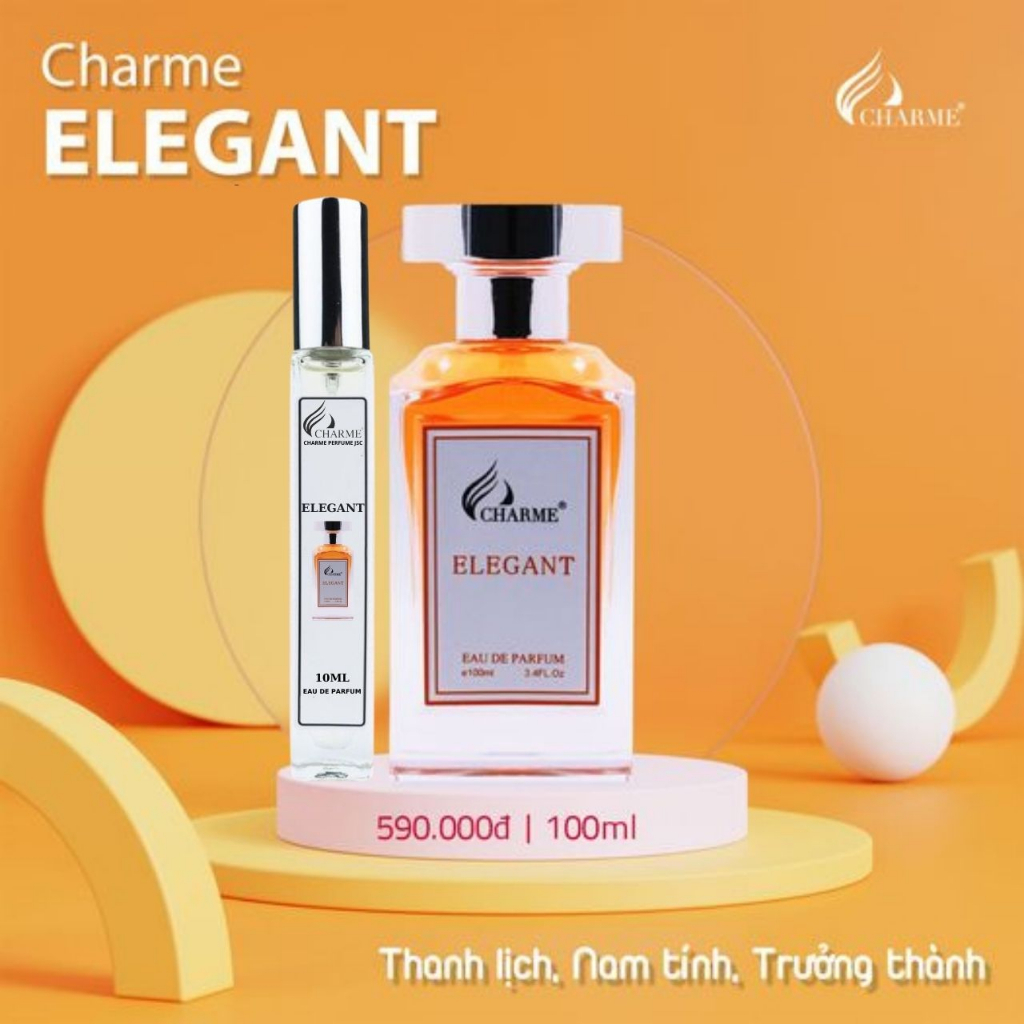 Nước Hoa Charme Elegant 10ml, Thanh Lịch, Nam Tính, Trưởng Thành
