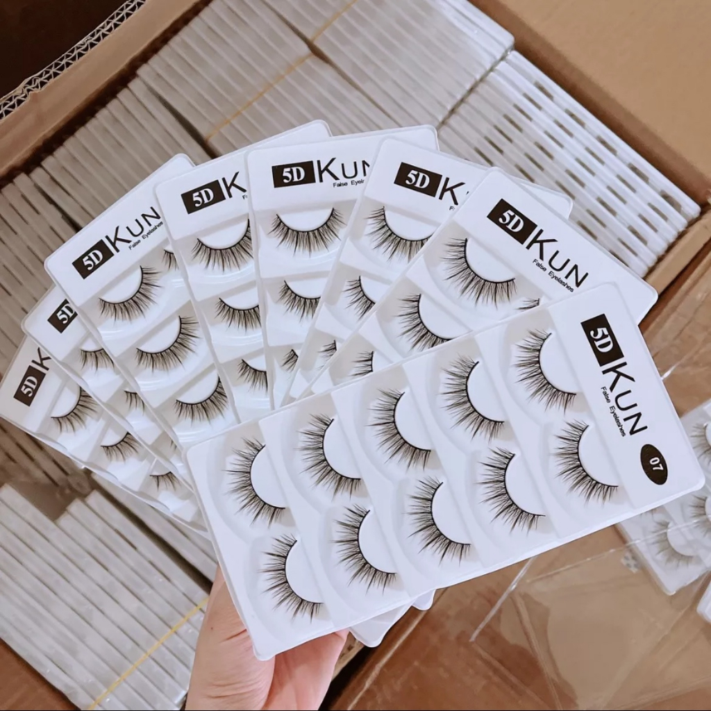 Hộp 5 đôi Lông mi giả 5D mi Kun TCN