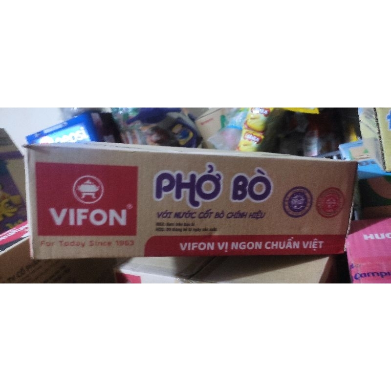 Thùng 24 gói phở bò Vifon nước cốt bò chính hiệu MỚI 75g