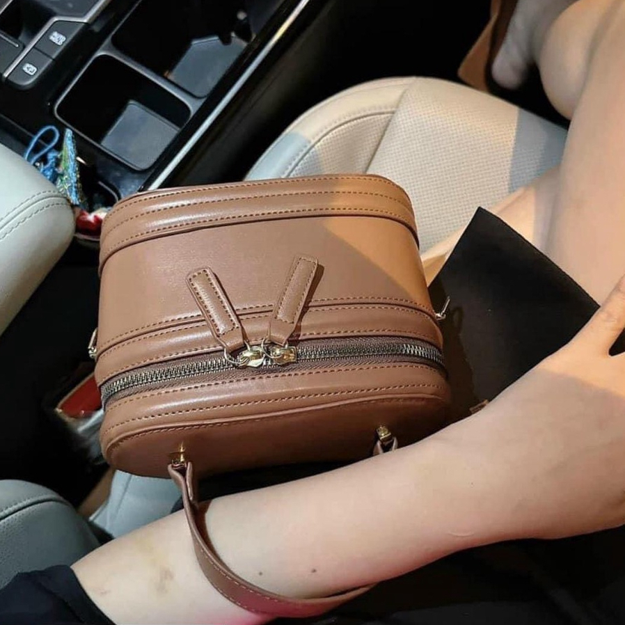 Túi xách nữ túi cốp đeo chéo da trơn sang chảnh